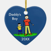 Papa's Boy Family Character Custom Photo Ornament (Voorkant)