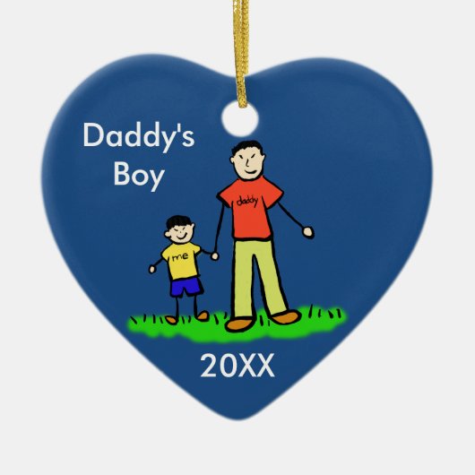 Papa's Boy Family Character Custom Photo Ornament (Voorkant)