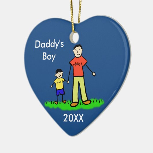 Papa's Boy Family Character Custom Photo Ornament (Links)