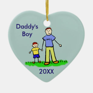 Papa's Boy Family Character Custom Photo Ornament