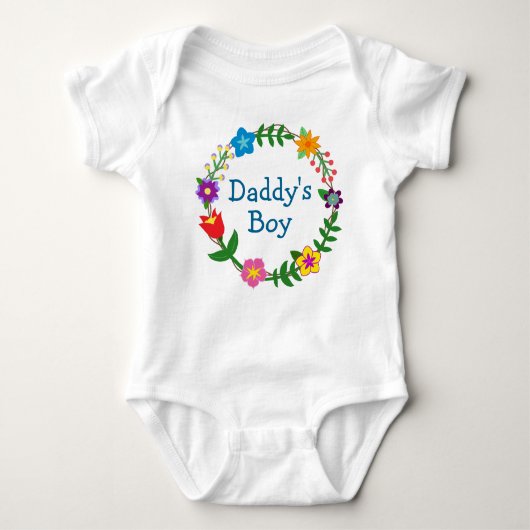 Papa's Boy in Floral Lijst Bodysuit (Voorkant)