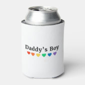 Papa's Boy, Pride Rainbow Hearts, grappige Cool LG Blikjeskoeler (Blikje Voorkant)