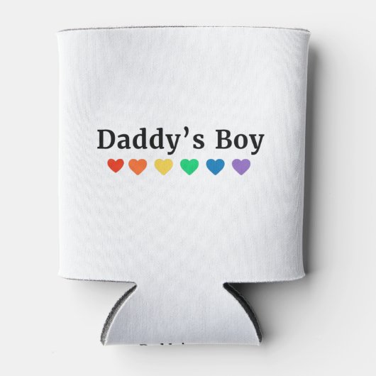 Papa's Boy, Pride Rainbow Hearts, grappige Cool LG Blikjeskoeler (Voorkant)