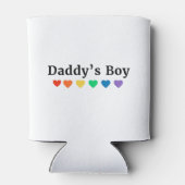 Papa's Boy, Pride Rainbow Hearts, grappige Cool LG Blikjeskoeler (Achterkant)