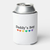 Papa's Boy, Pride Rainbow Hearts, grappige Cool LG Blikjeskoeler (Blikje Achterkant)