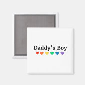 Papa's Boy, Pride Rainbow Hearts, grappige Cool LG Magneet (Voorkant / Achterkant)