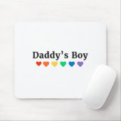Papa's Boy, Pride Rainbow Hearts, grappige Cool LG Muismat (Met muis)