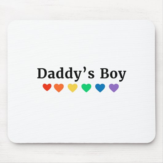 Papa's Boy, Pride Rainbow Hearts, grappige Cool LG Muismat (Voorkant)