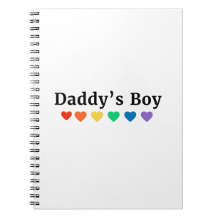 Papa's Boy, Pride Rainbow Hearts, grappige Cool LG Notitieboek