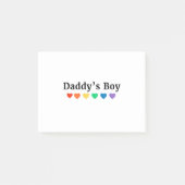 Papa's Boy, Pride Rainbow Hearts, grappige Cool LG Post-it® Notes (Voorkant)