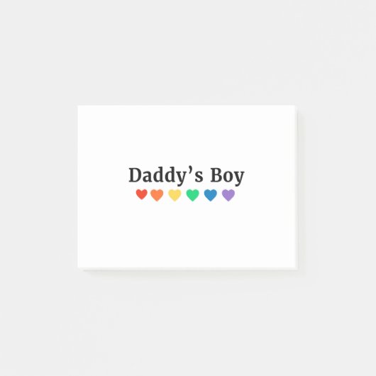Papa's Boy, Pride Rainbow Hearts, grappige Cool LG Post-it® Notes (Voorkant)