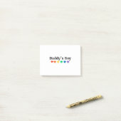 Papa's Boy, Pride Rainbow Hearts, grappige Cool LG Post-it® Notes (Op bureau)