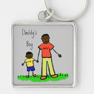 Papa's Boy Vader and Son Family Drawing Sleutelhan Sleutelhanger