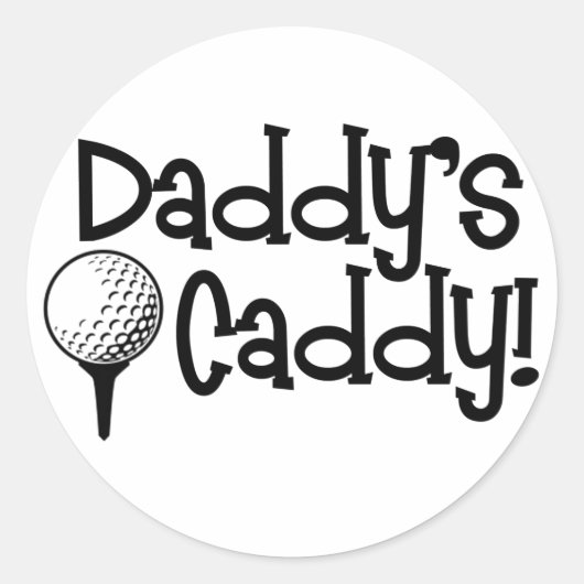 Papa's caddy ronde sticker (Voorkant)