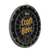 Papa's Craft Beer Yellow Text Elke naam zwart Dartbord (Voorkant Links)
