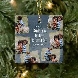 Papa's Cuties Fotocollage Kerstvakantie Keramisch Ornament
