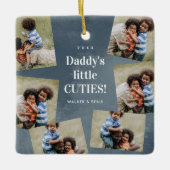 Papa's Cuties Fotocollage Kerstvakantie Keramisch Ornament (Voorkant)