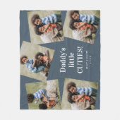 Papa's Cuties Fotocollage Vaderdag Fleece Deken (Voorkant)