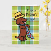 Papa's Dachshund Cartoon Plaid Kaart (Gele Bloem)