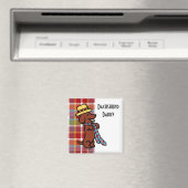Papa's Dachshund Cartoon Plaid Magneet (Insitu (Vaatwasser))