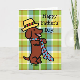 Papa's Dachshund Cartoon Pset Kaart
