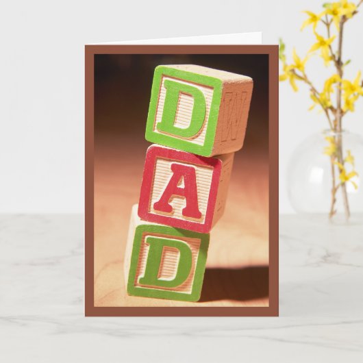 Papa's Day Blocks Kaart (Gele Bloem)