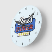 Papa's Diner Logo - een cadeau voor papa Ronde Klok (Hoek)