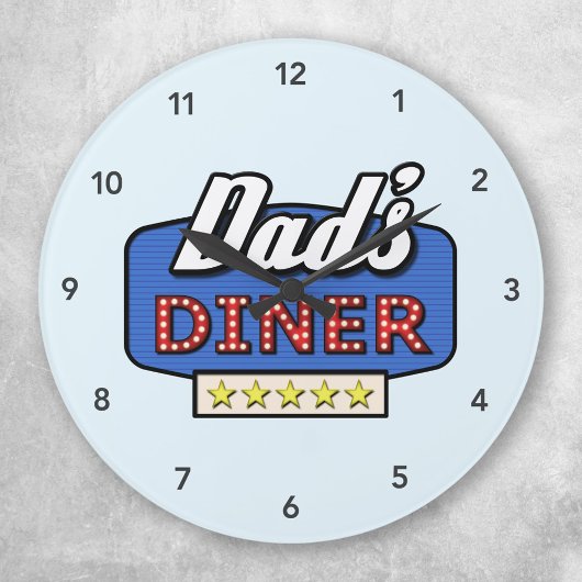 Papa's Diner Logo - een cadeau voor papa Ronde Klok