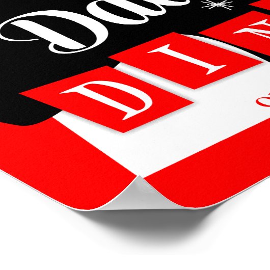 Papa's Diner Red Black Retro Kitchen Print (Hoek)