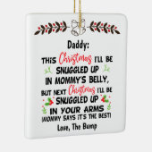 Papa's eerste kerstfeest van de bult, pa om te wor keramisch ornament (Rechts)