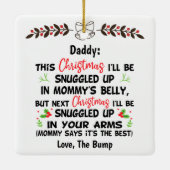 Papa's eerste kerstfeest van de bult, pa om te wor keramisch ornament (Achterkant)