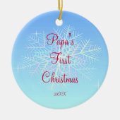Papa's eerste kerstsier keramisch ornament (Voorkant)