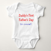 Papa's eerste Vaderdag Baby Onsie Romper (Voorkant)