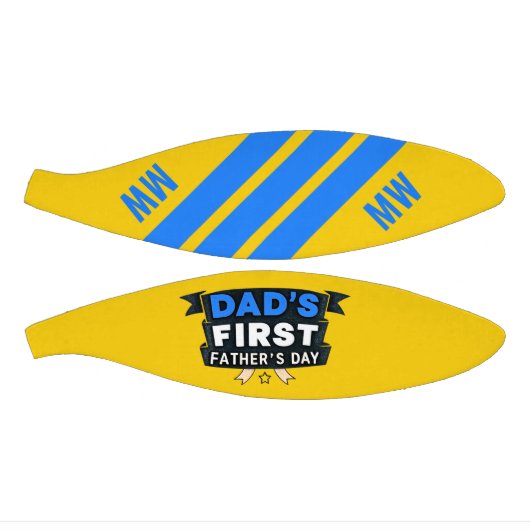 Papa's eerste Vaderdag geel blauw Basketbal (Panelen)