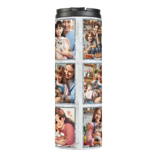 Papa's: Familie, liefde, herinneringen grijs Thermosbeker (Achterkant)