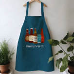 Papa's favoriete bier op maat schort<br><div class="desc">Behandel de grill-liefhebbende vader met deze one-of-a-achtige illustratie van het favoriete bier van vader op een gepersonaliseerd schort voor de dag van de Vaderdag of grootouders. Dit geweldige ontwerp is een leuke aanvulling op zijn outdoor BBQ scène,  met een collectie handgetekende geïllustreerde bier. Voltooi met hun naam!</div>