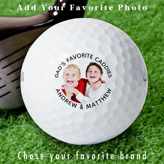 PAPA's FAVORIETE CADDIES Custom Cool Modern Foto Golfballen