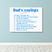 Papa's favoriete gezegden verpakt canvas cadeau. afdruk (Insitu (Houten vloer))