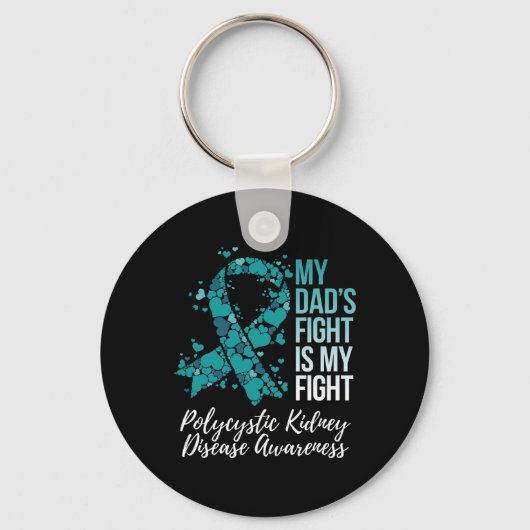 Papa's Fight Polycystic Kidney Disease PKD Awarene Sleutelhanger (Voorkant)