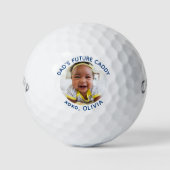 Papa's Future Caddy Personaliseer foto Moderne Gol Golfballen (Voorkant)