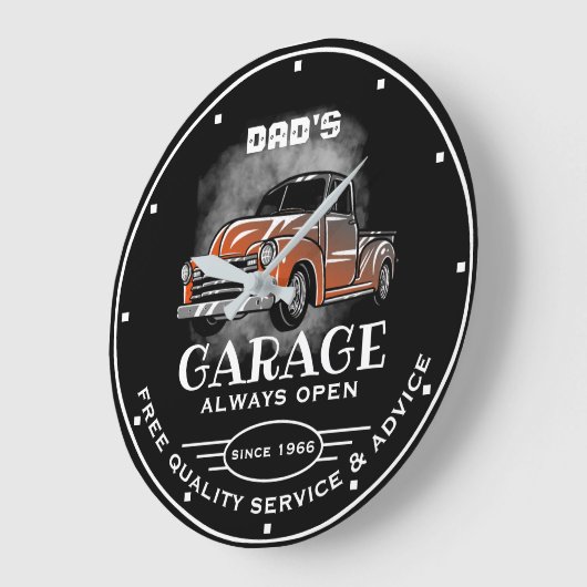 Papa's garage elke naam altijd open Rusty Truck Grote Klok (Hoek)