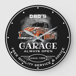 Papa's garage elke naam altijd open Rusty Truck Grote Klok
