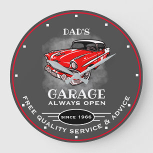 Papa's Garage Elke naam altijd openen Slogan Car G Grote Klok