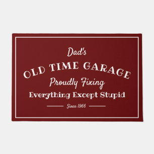 Papa's Garage Elke naam Oude tijd Funny Red Deurmat