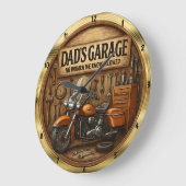 Papa's garage geen vrouwen toegestaan grote klok (Hoek)