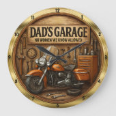 Papa's garage geen vrouwen toegestaan grote klok (Voorkant)
