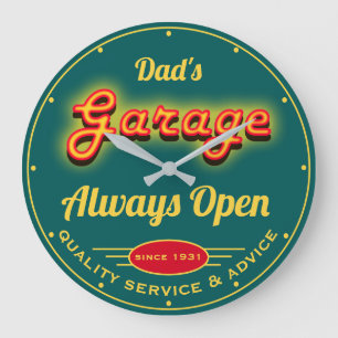 Papa's Garage Red Yellow Neon Effect Date Name Bla Grote Klok