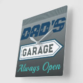 Papa's Garage teken cadeau Vierkante Klok (Hoek)