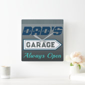 Papa's Garage teken cadeau Vierkante Klok (Huis)