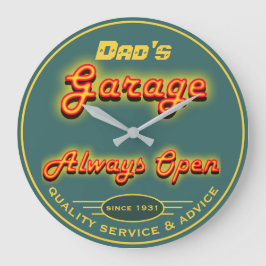 Papa's Garage Yellow & Blauwgroen Neon Let op elke Grote Klok